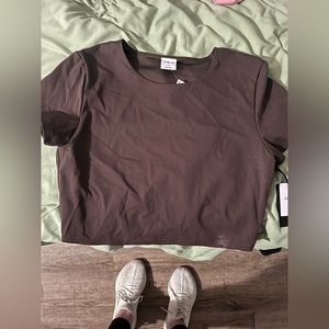 Brown crop top shirt